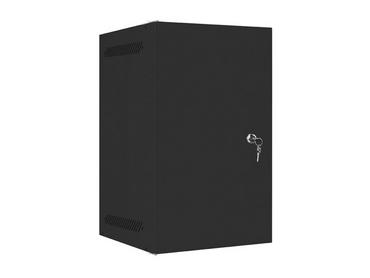 Комуникационен шкаф Lanberg rack cabinet 10' wall-mount 9U / 280x310 self-assembly flat pack with metal door, black