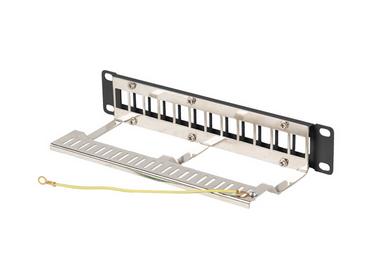 Пач панел Lanberg patch panel blank 12 port 1U 10' ftp for keystone modules black v2