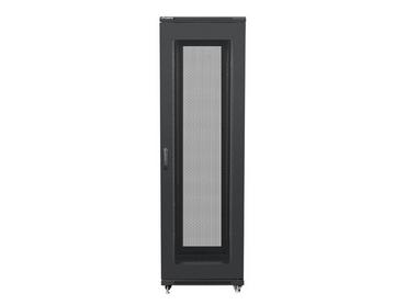 Комуникационен шкаф Lanberg rack cabinet 19' free-standing 42U/600x800 (flat pack) with mesh door black