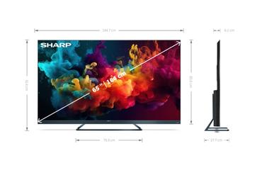 Телевизор Sharp 65FQ5EG, 65' QLED  GOOGLE TV, 4K Ultra HD 144Hz Quantum Dot 3840x2160 Aluminium Slim Frameless, AQUOS AI, DVB-T/T2/C/S/S2, 500 NIT, Active Motion 1400, HARMAN/KARDON, HDR10, Dolby Atmos, Dolby Vision, DTS:X, Google Assistant, HDMI eARC, Mi