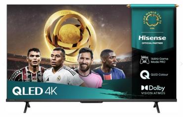 Телевизор Hisense 43' E7Q Pro, 4K Ultra HD 3840x2160, QLED, Quantum Dot, 144Hz, HDR 10+ adaptive, HLG, Dolby Vision, DTS Virtual X, Smart TV, WiFi 5GHz, WiFi Direct, BT, Anyview Cast, 3xHDMI, 2xUSB, LAN, CI+, DVB-T2/C/S2, Black