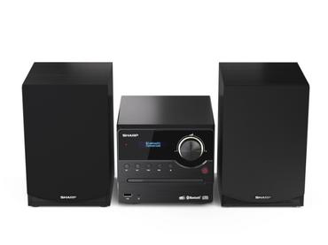 Аудио система Sharp Audio Systems XL-B517D(BK), HI-FI MICRO SYSTEM, 45W total max power output, DAB+ and FM tuner with RDS, Bluetooth v5.0, CD player, USB playback, 3.5mm Aux-in / line-in, Headphone jack, wooden speaker, Black