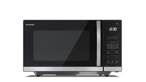 Микровълнова печка Sharp YC-QS302AE-B, Inverter Microwave Oven, Fully Digital, Cavity Type: Flatbed, 30l, 900 W, LED Display White, Timer & Clock function, Child lock, Black door, Defrost, Cabinet Colour: Black