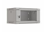 Комуникационен шкаф Lanberg rack cabinet 19' wall-mount 4U/540x350 (flat pack) with glass door grey