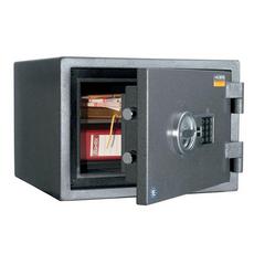 Метален сейф PMT комбиниран RF 32 EL - отворен, с документи вътре