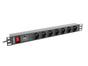 Филтър Lanberg power distribution unit (PDU) 19'1U 10A 7 SOCKETS 2M, black