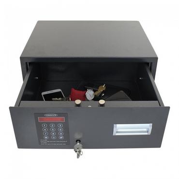 Отворен метален сейф UNS MT1 - сниман отвътре, пълен с документи