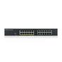 Комутатор ZyXEL GS1915-24EP, 24-port GbE, 12 port PoE, 130 Watt 802.3at, rackmount, fanless, Smart hybrid mode Switch, standalone or NebulaFlex Cloud