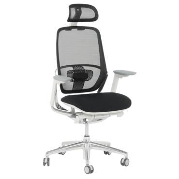 Работен стол СЕЛЕНА- снимка отпред, , черен меш