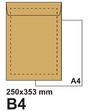 Плик самозалепващ B4 250х353 кафяв крафт 50 бр