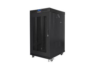 Комуникационен шкаф Lanberg rack cabinet 19' free-standing 22U/800x800 (flat pack) with glass door lcd black v2