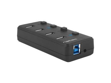 USB хъб Natec USB 3.0 Hub Mantis 2 4-Port On/Off With AC Adapter