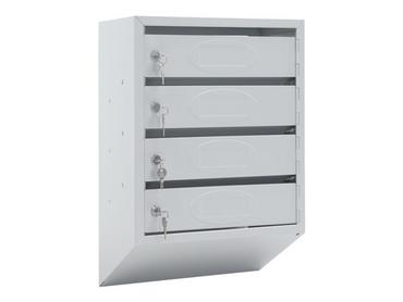 Пощенска кутия PMT PB 4C KL - сива с 4 индивидуални клетки, затворени в момента