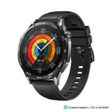 Часовник Huawei Watch GT5 Vili-B19F, 1.43', Amoled 466x466 PPI 326, BT5.2 BLE/BR/EDR, 5ATM, 524mAh, Screenshot sharing, support message input, message notifications, Battery life up to 14 days, Compatible with iOS and Android devices, Black Fluoroelastome