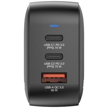 Зарядно устройство Verbatim Mini GaN Charger 70W 3 Port US plug with EU and UK adaptors