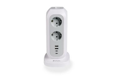Разклонител Verbatim EUPT-01 EU Power Tower 11 AC with 2 x USB-C / 2 x USB-A