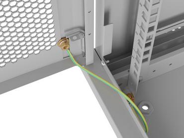 Комуникационен шкаф Lanberg rack cabinet 19' wall-mount 4U/600x450 with perforated door grey (flat pack)