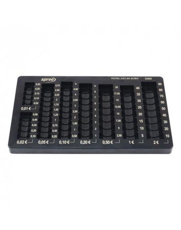 Евтина черна поставка за монети OIPlus евро,празна,снимана отпред