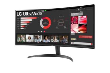 Монитор LG 34WR50QK-B, 34' UltraWide Curved, AG, VA, 5ms, 1ms MBR, 3000:1, 300 cd/m2, 21:9, WQHD 3440x1440, HDR 10, sRGB 99%, FreeSync, 100 Hz, HDMI, DisplayPort, Tilt, Reader Mode, PBP, Headphone Out, Black