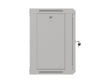 Комуникационен шкаф Lanberg rack cabinet 19' wall-mount 9U/540x350 (flat pack) with glass door grey