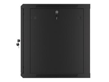 Комуникационен шкаф Lanberg rack cabinet 19' wall-mount 12U/600x600 for self-assembly with metal door black (flat pack)