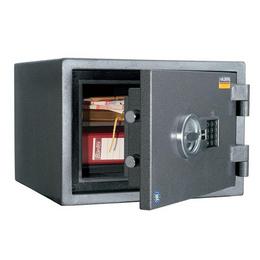 Метален сейф PMT комбиниран RF 32 EL - отворен, с документи вътре