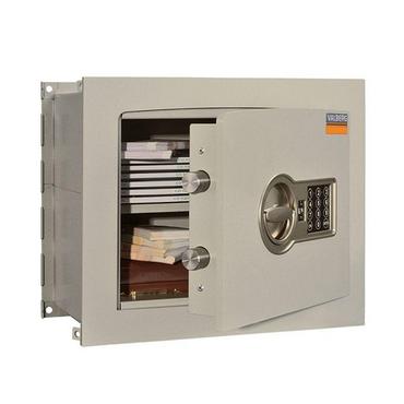 Метален сейф PMT за вграждане 22 EL - отворен сив, с папки вътре