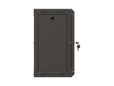 Комуникационен шкаф Lanberg rack cabinet 10' wall-mount 9U/300x300 (flat pack) with glass door black