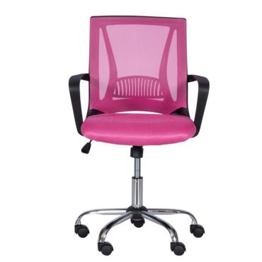 Работен стол ЕМИЛИ- розов цвят, лумбална упора