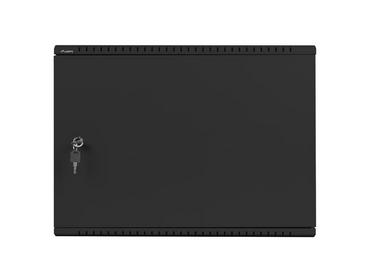 Комуникационен шкаф Lanberg rack cabinet 19' wall-mount 4U+3u/540x200 low-profile black (assembled)