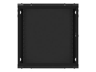 Комуникационен шкаф Lanberg rack cabinet 19' wall-mount 12U/600x450 for self-assembly with metal door black (flat pack)