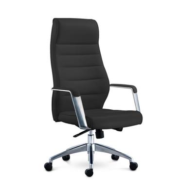 Президентски стол GIZEM -сниман отпред, черна мека еко кожа