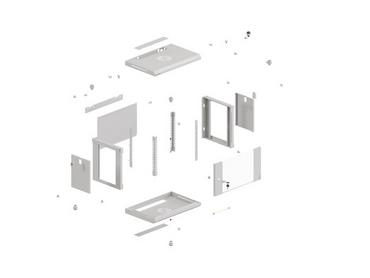 Комуникационен шкаф Lanberg rack cabinet 19' wall-mount 9U/540x350 (flat pack) with glass door grey