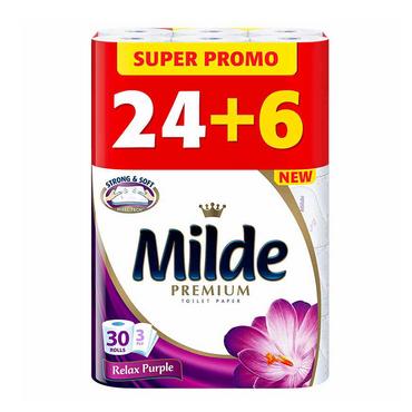 Тоалетна хартия Milde 24+6 бр. 