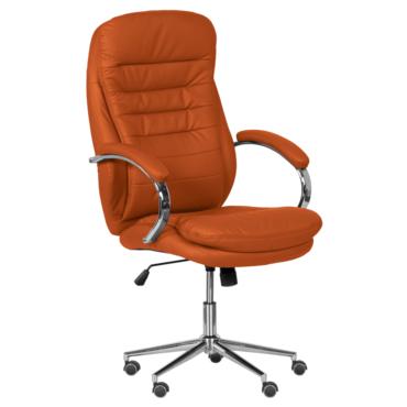 Директорски стол ВЕНЦИСЛАВ - оранжев, меки падове ергономичен, еко кожа