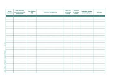 Дневнвик за регистриране на предпътни технически прегледи