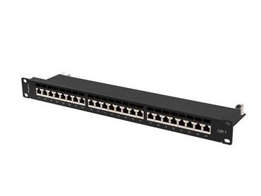 Пач панел Lanberg patch panel 24 port 1U 19' CAT.7 ftp with cable organizer shielded black