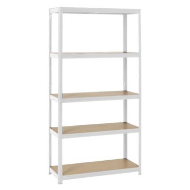 Метален стелаж BTL цинк 192x100x40см 65кг/ рафт - бял, сглобен, празен