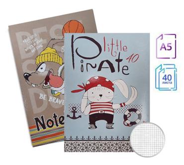 Тетрадка телчета А5 офсет 40 л малки квадратчета