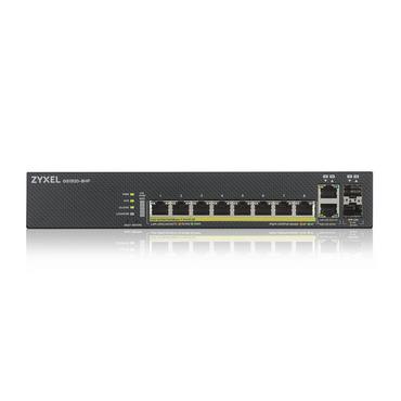 Комутатор ZyXEL GS1920-8HPv2, 10 Port Smart Managed Switch 8x Gigabit Copper and 2x Gigabit dual pers., hybrid mode, standalone or NebulaFlex Cloud, 130 Watt PoE, fanless