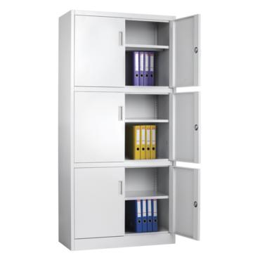 Архивен шкаф BTL LZ с 6 отделения 180х85х40 см- сниман под ъгъл, с дясната врата отворена и пълен с класьори