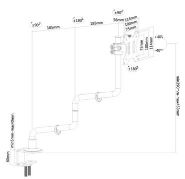 Стойка Neomounts by NewStar Flat Screen Desk Mount (clamp/grommet)