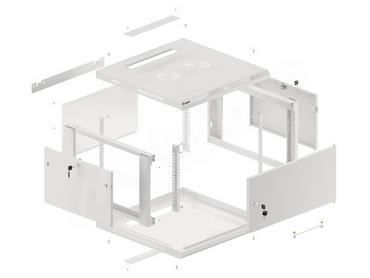 Комуникационен шкаф Lanberg rack cabinet 19' wall-mount 6U/600x600 for self-assembly with metal door grey (flat pack)