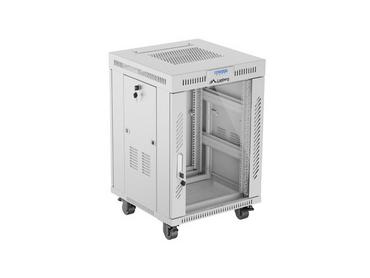 Комуникационен шкаф Lanberg rack cabinet 19' free-standing 15U/600x600 (flat pack) with glass door lcd grey v2