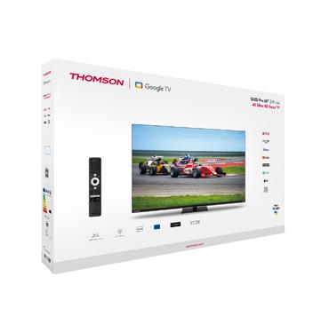 Телевизор Thomson Smart QLED Pro TV 55'; Google TV; 3840 x 2160 (4K UHD), DLED, 144 Hz, DVB-T/T2/C/S/S2, HDR10, Wi-Fi, Bluetooth, LAN, HDMI 4 (2.1), USB 2 (2.0) + 1 (3.0), Central Swivel Stand, Black