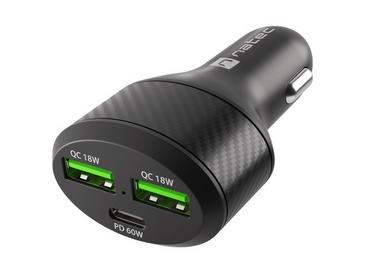 Зарядно устройство Natec Coney 2xUSB, 1xUSB-C Quick charger 84W Black