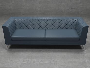 Диван триместен БИТОЛЯ FLP 06 - сниман в хол, в цял ръст, тъмно син цвят