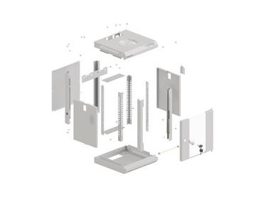 Комуникационен шкаф Lanberg rack cabinet 10' wall-mount 6U/300x300 (flat pack) with glass door grey